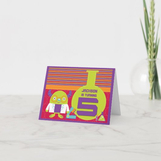 漫画カラフル不機嫌サイエンティスト5誕生日 カード (正面)