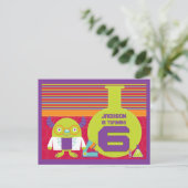 漫画カラフル不機嫌サイエンティスト6誕生日 ポストカード (スタンド正面)