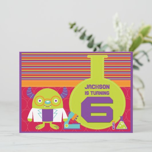 漫画カラフル不機嫌サイエンティスト6thバースデーパーティー 招待状 (スタンド正面)