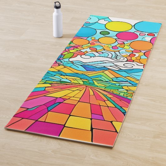 漫画カラフル公園のシーン ヨガマット (インサイチュ)