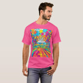 漫画カラフル公園のシーン Tシャツ (正面フル)