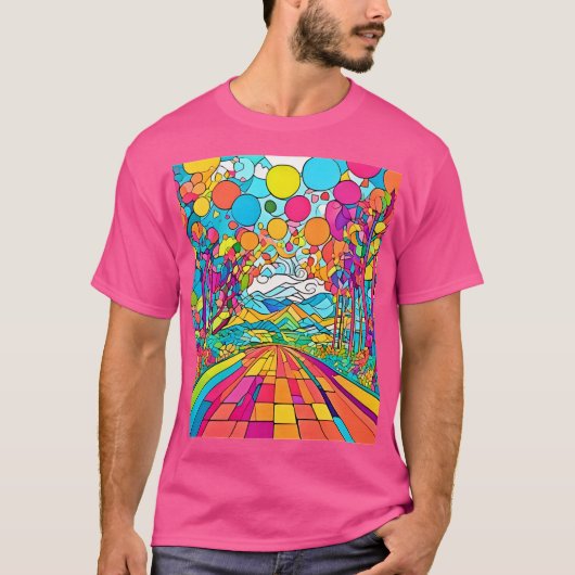 漫画カラフル公園のシーン Tシャツ (正面)