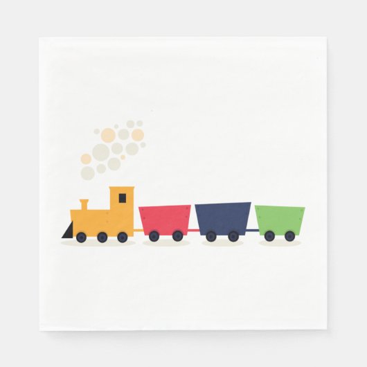 漫画カラフル列車 スタンダードランチョンナプキン (正面)