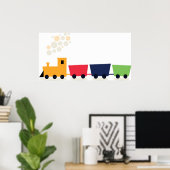 漫画カラフル列車 ポスター (ホームオフィス)