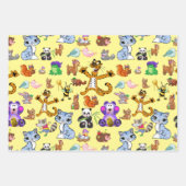 漫画カラフル動物 ラッピングペーパーシート (正面3)