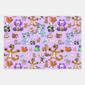 漫画カラフル動物 ラッピングペーパーシート (正面3)
