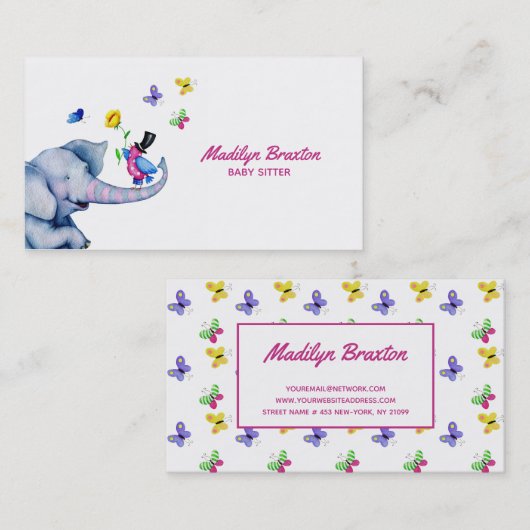 漫画カラフル動物 名刺 (正面/裏面)