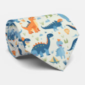漫画カラフル恐竜の模様 ネクタイ (ロール)