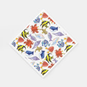 漫画カラフル海洋生物パーティー スタンダードランチョンナプキン (角)