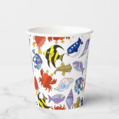 漫画カラフル海洋生物パーティー 紙コップ (裏面)
