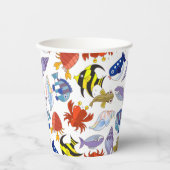 漫画カラフル海洋生物パーティー 紙コップ (正面)