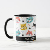 漫画カラフル猫顔のマ最高のマ マグカップ (左)