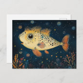 漫画カラフル魚 ポストカード (正面/裏面)