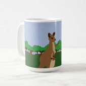 漫画カンガルー飛んでいるア凧 コーヒーマグカップ (正面左)