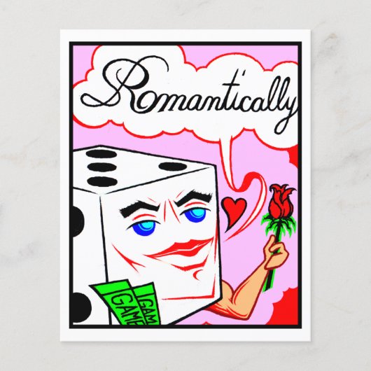 漫画カード#2084ラッキーサイコロアートプリント (正面)