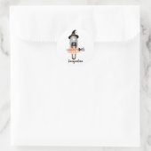 漫画ガーリーの魔女のブーブーをパーソナライズ ラウンドシール (バッグ)