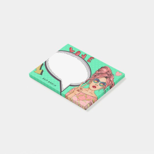 漫画ガールポップ・アートのアートスピーチバブクールル ポストイット (アングル)