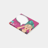 漫画ガールポップ・アートのアートスピーチバブルピンクパーソナライズされた ポストイット (アングル)