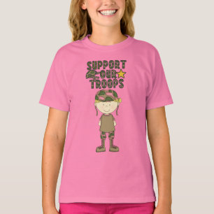 漫画ガール迷彩柄軍隊ソルジャーユースTシャツ Tシャツ