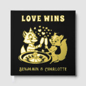 漫画キツネカップル | ラス結婚したベガス金ゴールド ゲストブック (正面)