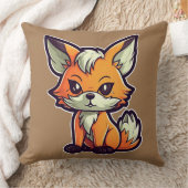 漫画キツネ クッション (ブランケット)