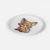 漫画キツネ ペーパープレート (アングル)