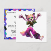 漫画キャットダンスパーティーテーマ 招待状 (正面/裏面)