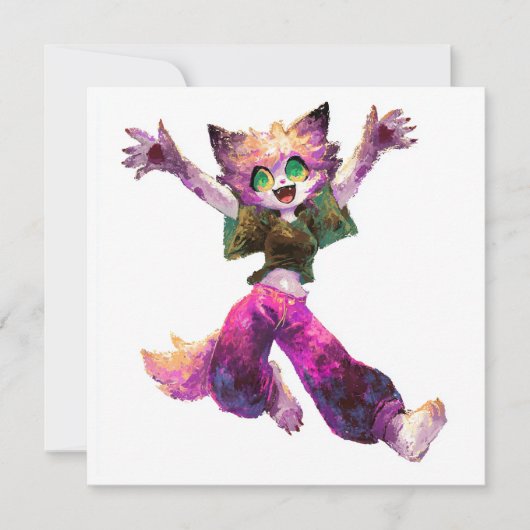 漫画キャットダンスパーティーテーマ 招待状 (正面)