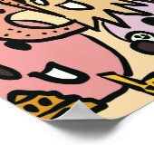 漫画キャラクター手描きトス柄 ポスター (角)