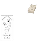 漫画キリンとバタフライカラーミー蔵書票 ラバースタンプ (押印)