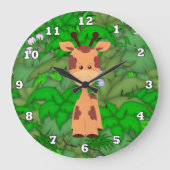 漫画キリン子供部屋の壁時計 ラージ壁時計 (正面)