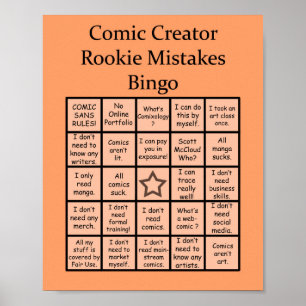 漫画クリエーターRookie間違いビンゴポスター ポスター