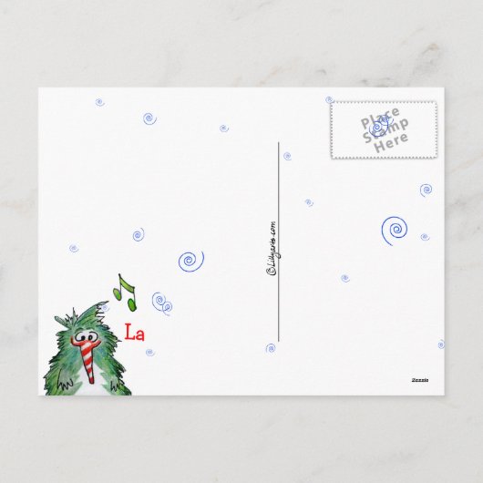 漫画クリスマスのキウイの鳥のおもしろい葉書 シーズンポストカード (裏面)