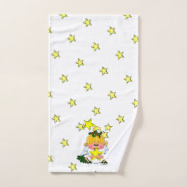 漫画クリスマスエンジェルとスターズホリデータオル ハンドタオル