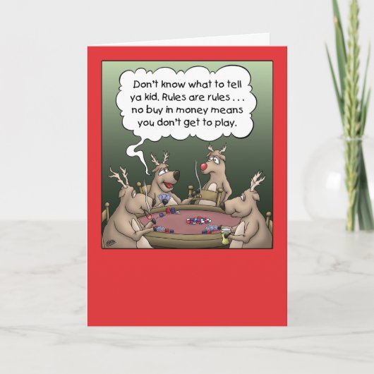 漫画クリスマスカード：トナカイのゲーム シーズンカード (正面)