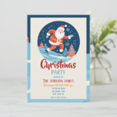 漫画クリスマスサンタクロース氷スケートで滑る 招待状 (スタンド正面)