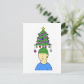 漫画クリスマスヘアスタイルユーモア シーズンポストカード (スタンド正面)
