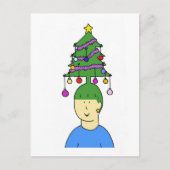 漫画クリスマスヘアスタイルユーモア シーズンポストカード (正面)