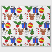 漫画クリスマスラッピング紙 ラッピングペーパー (フラット)