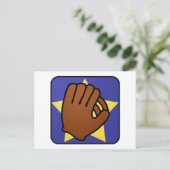 漫画クリップアートスポーツグローブ金ゴールドスター ポストカード (スタンド正面)