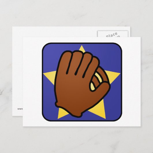 漫画クリップアートスポーツグローブ金ゴールドスター ポストカード (正面/裏面)