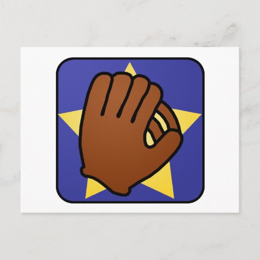 漫画クリップアートスポーツグローブ金ゴールドスター ポストカード (正面)