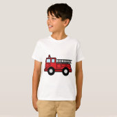 漫画クリップアートファイアトラック緊急車両トラック Tシャツ (正面フル)