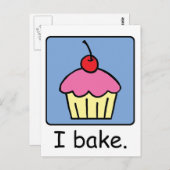 漫画クリップアート カップケーキ デザート ピンクのアイシング ポストカード (正面/裏面)