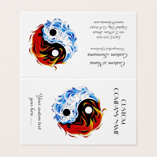 漫画クールのタトゥーのシンボル水火陰陽 名刺 (外部フラット)