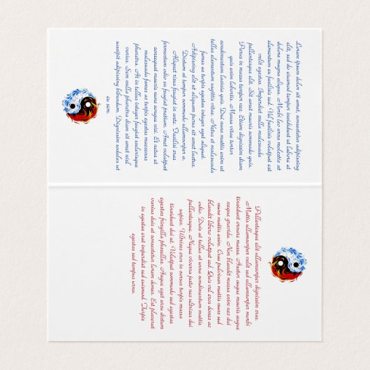 漫画クールのタトゥーのシンボル水火陰陽 名刺 (内部フラット)