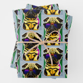 漫画クールのパグラッピング紙 ラッピングペーパーシート (インサイチュ)