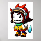 漫画クールエイリアン女の子 | AI Art ポスター (正面)