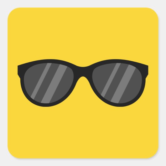 漫画クールサングラス スクエアシール (正面)