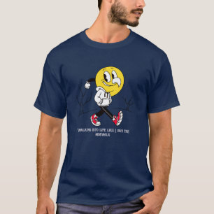 漫画クールスマイリー歩く図 Tシャツ